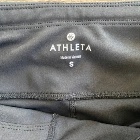 ATHLETA Capri Wide Waist Black Leggings Tights Small - Picture 10 of 13